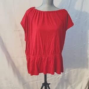 Banana Republic Malibu Tee Red Peplum Tie Back Wrap, Size XXL